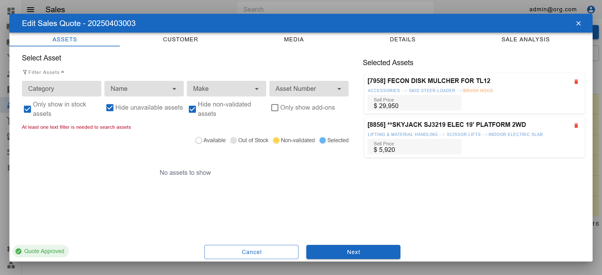 Edit Quote Popup